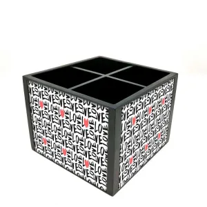 Desk Organizer For Stationery - Love Repeat Pattern