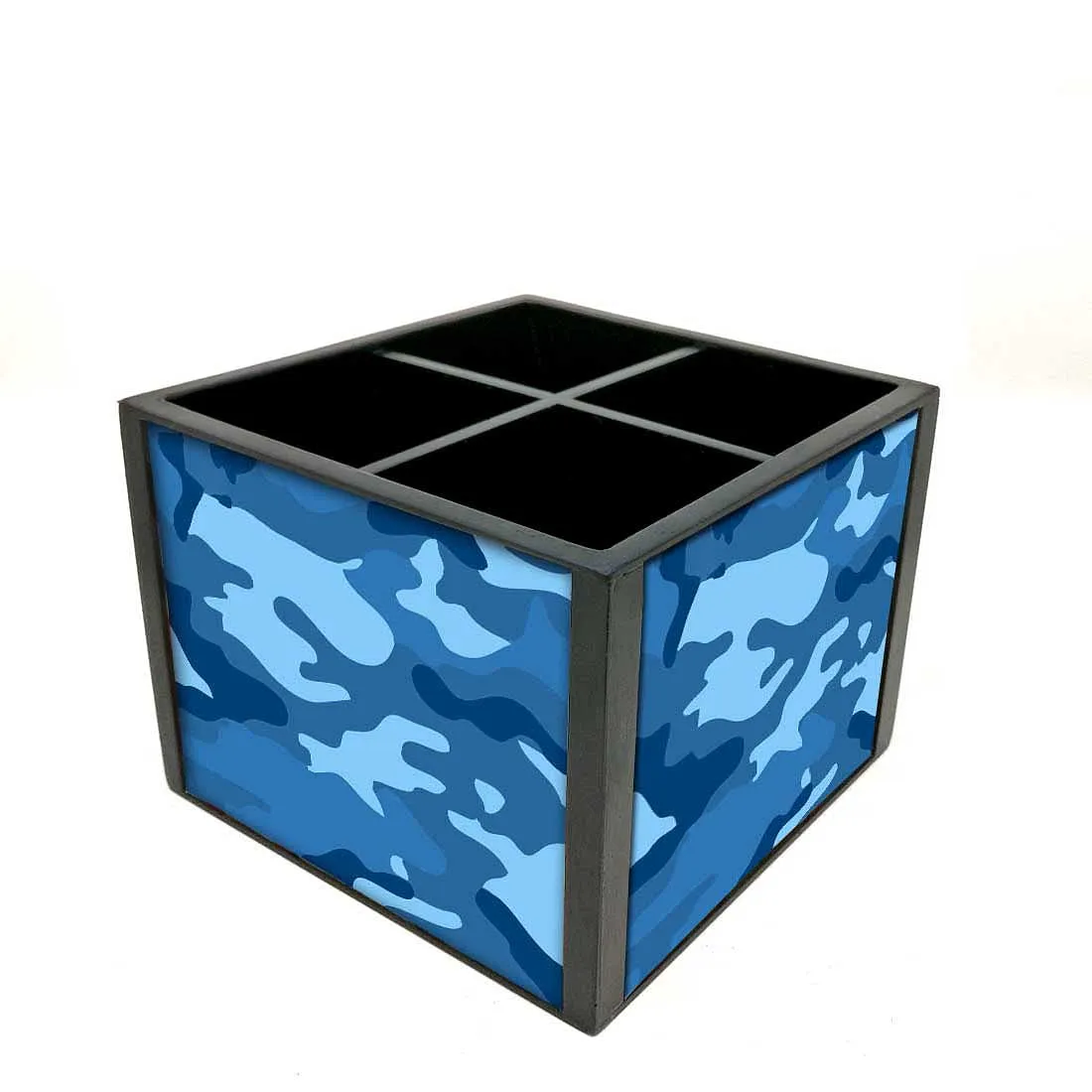 Desk Organizer For Stationery -  Sea Blue Camo