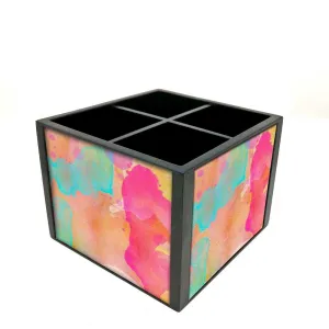 Desk Organizer For Stationery -  Shades Of Watercolor