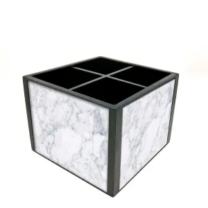 Desk Organizer For Stationery -  White Marble