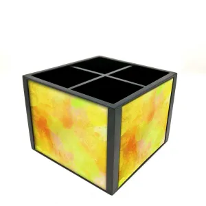 Desk Organizer For Stationery -  Yellow Watercolor