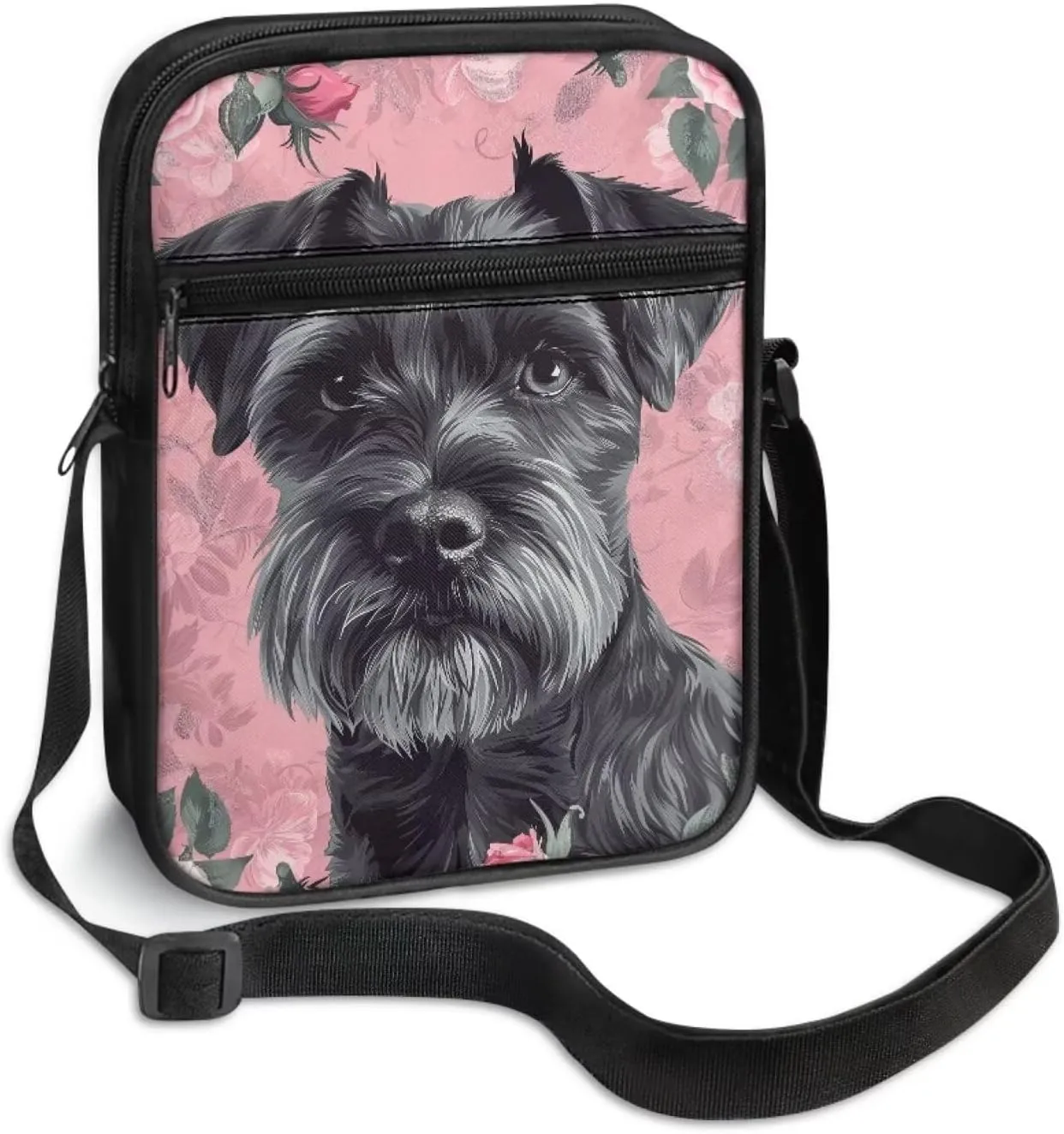 Dog Print Women's Crossbody Bags Waterproof Shoulder Bag Satchel Messenger Bags with Pockets