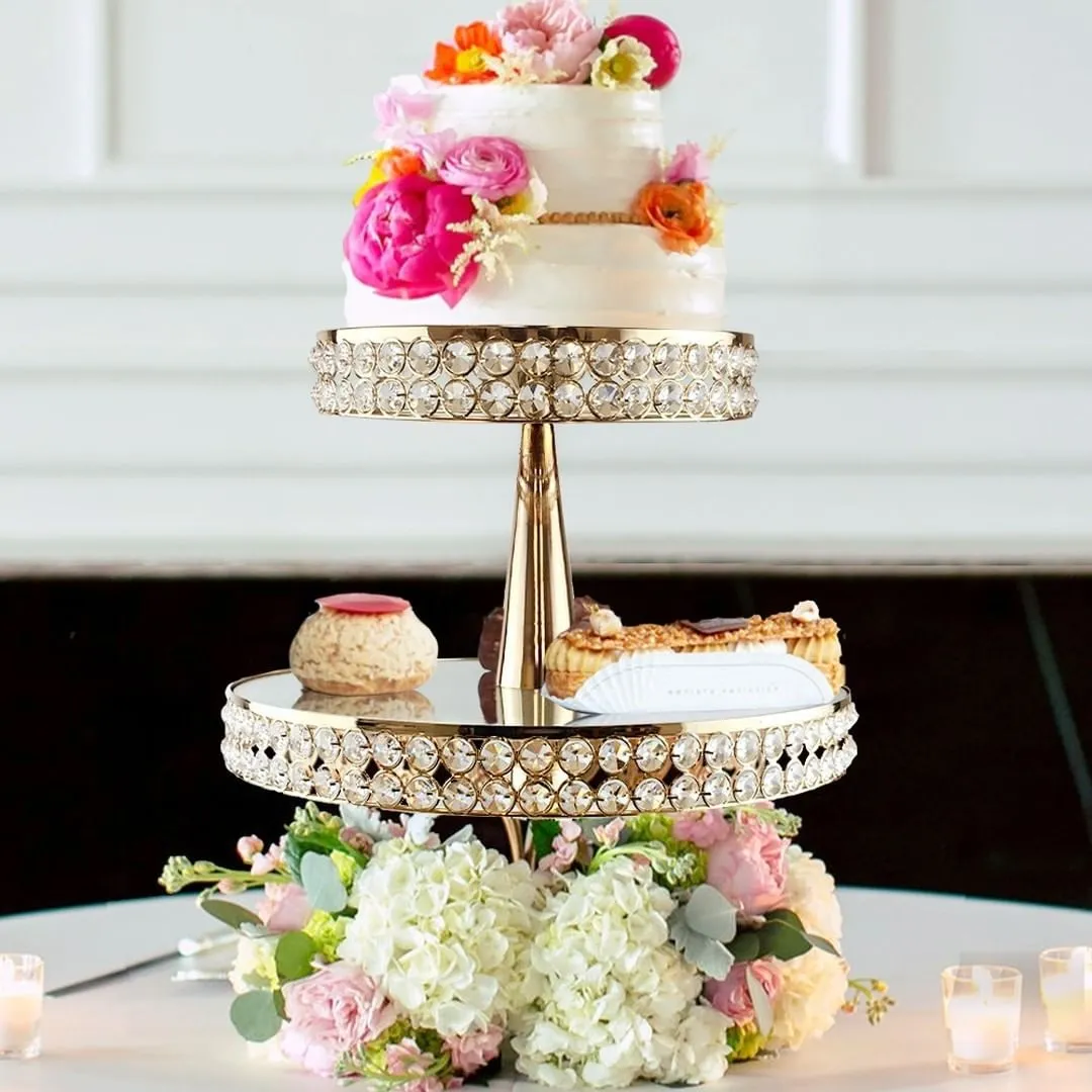 Double Layered Crystal Cake Stand Serving Tray