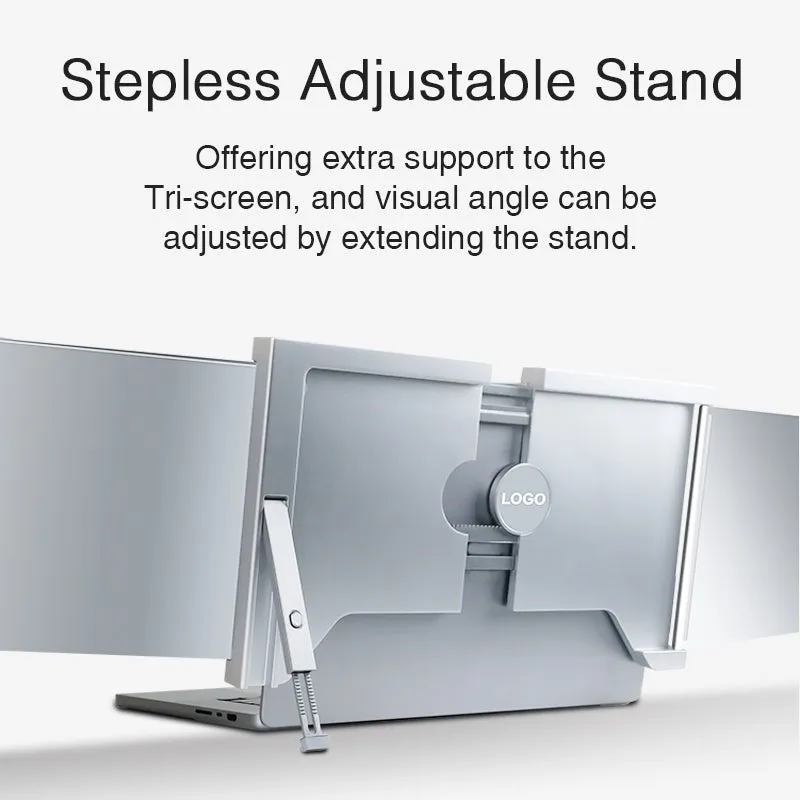 Dual Portable Triple Fold 1080P IPS FHD Monitor Screen Extender For Laptop 1 Cable for 2 Displays 11.6" 12“ 13.3" 14"