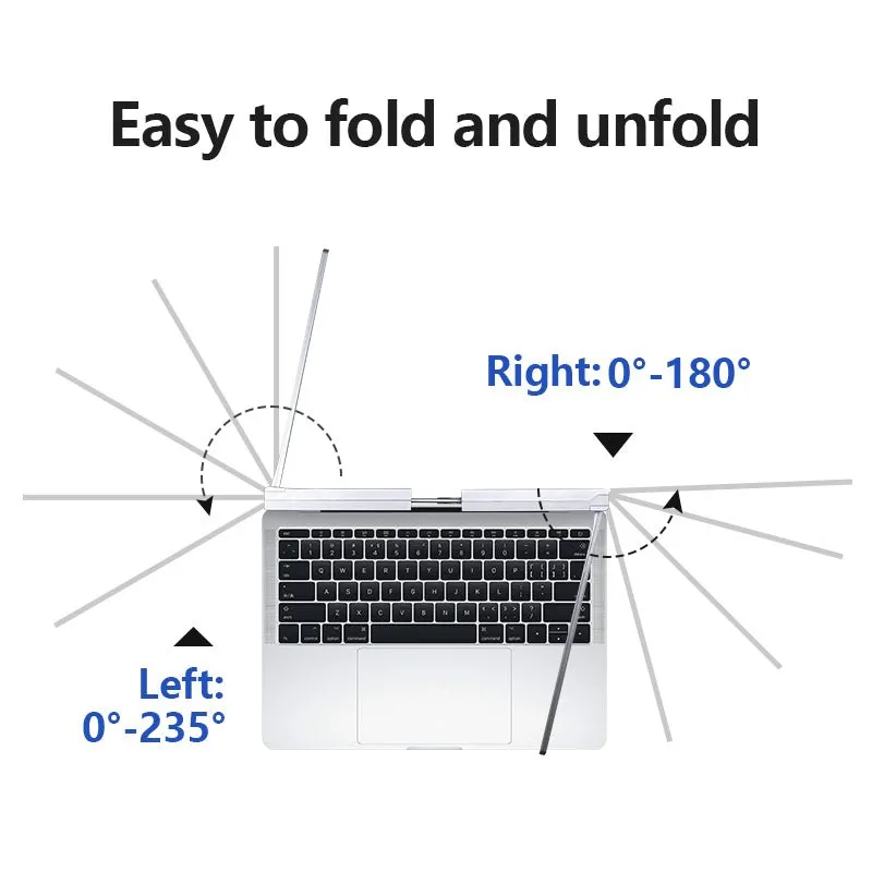 Dual Portable Triple Fold 1080P IPS FHD Monitor Screen Extender For Laptop 1 Cable for 2 Displays 11.6" 12“ 13.3" 14"