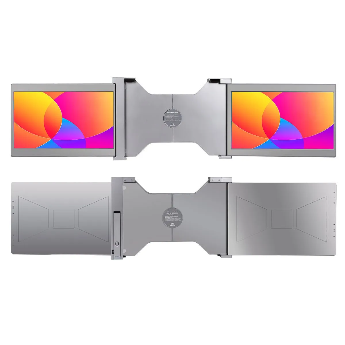 Dual Portable Triple Fold 1080P IPS FHD Monitor Screen Extender For Laptop 1 Cable for 2 Displays 11.6" 12“ 13.3" 14"
