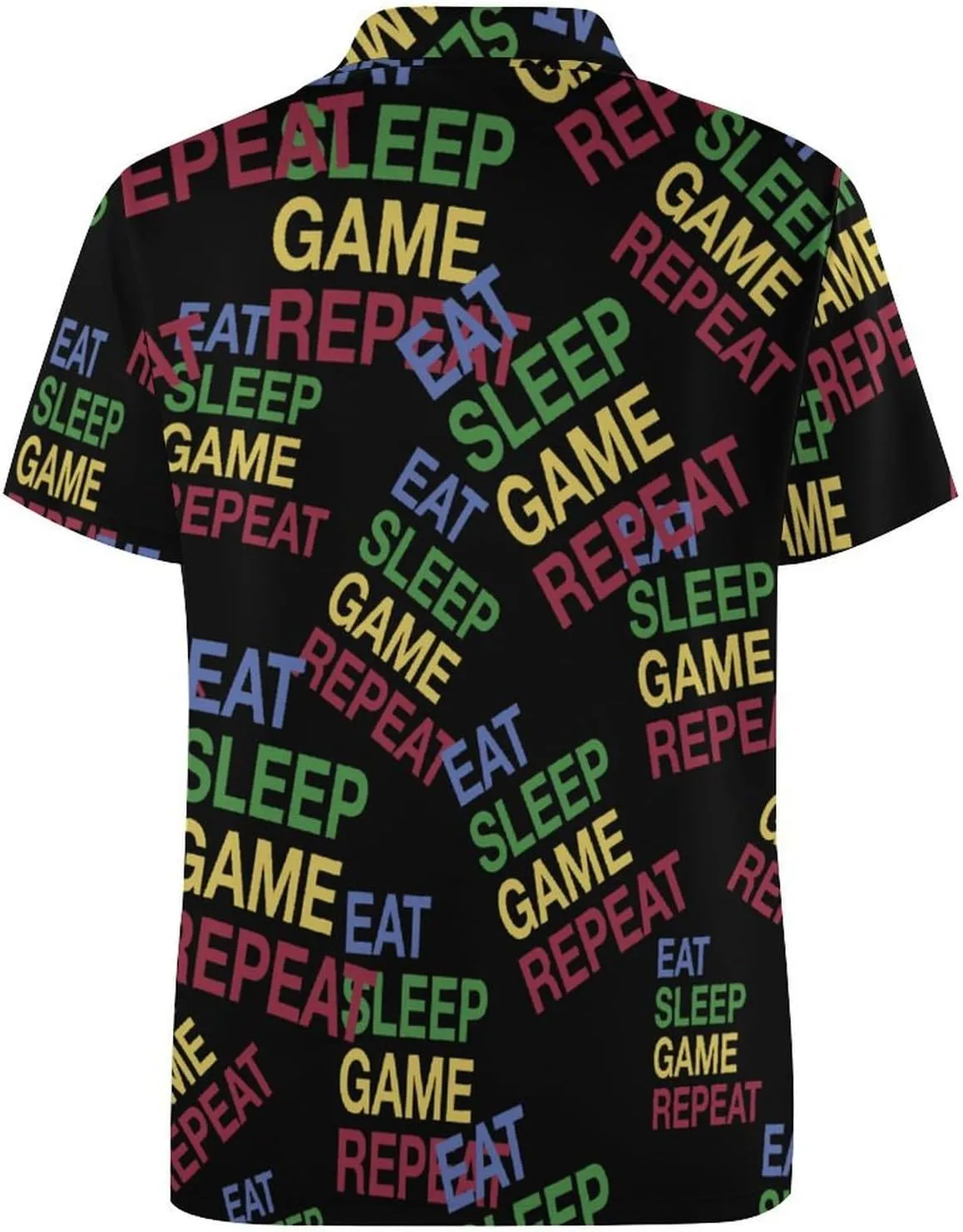 Eat Sleep Game Mens Polo Shirts Quick Dry Short Sleeve T-shirts Slim Tennis Collared Tees Tops