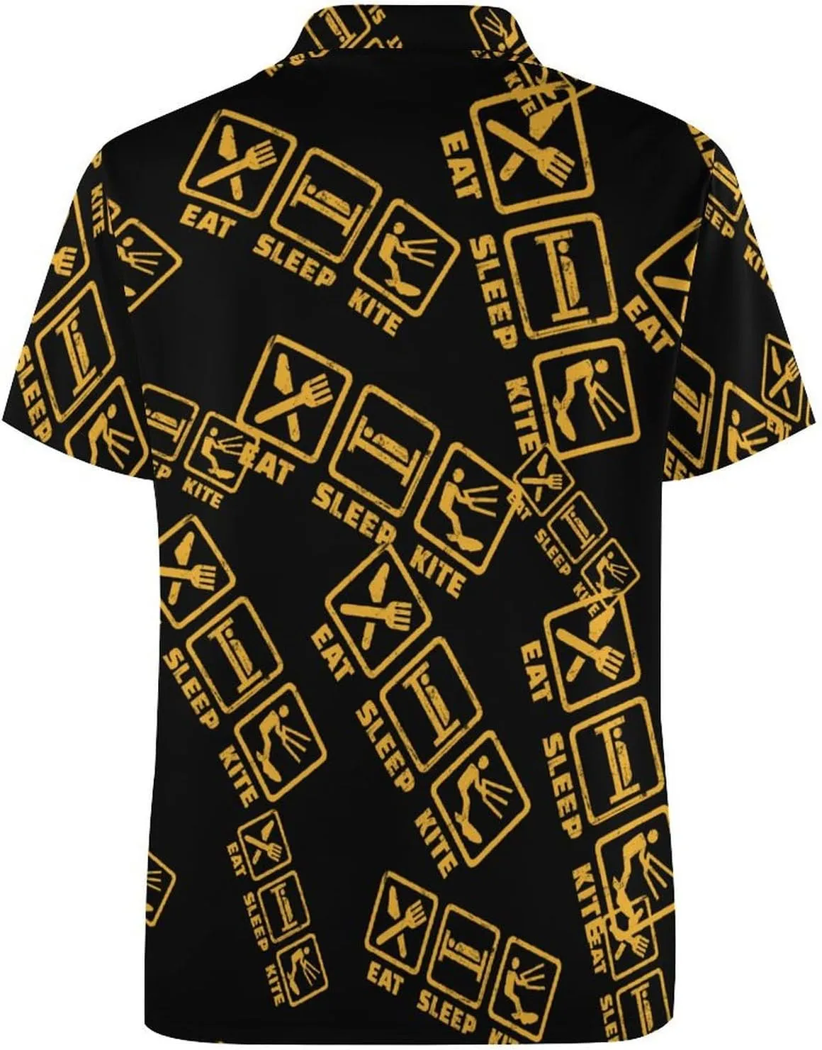 Eat Sleep Kite Repeat Mens Polo Shirts Quick Dry Short Sleeve T-shirts Slim Tennis Collared Tees Tops