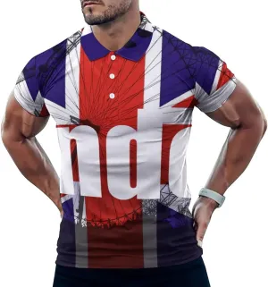 England London Eye British Mens Polo Shirts Quick Dry Short Sleeve T-shirts Slim Tennis Collared Tees Tops