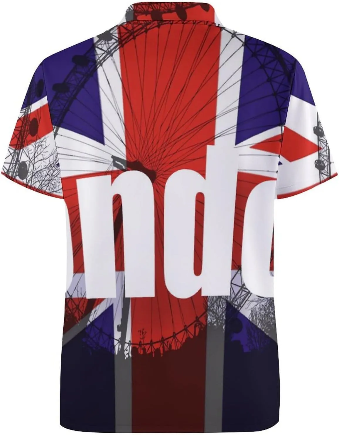 England London Eye British Mens Polo Shirts Quick Dry Short Sleeve T-shirts Slim Tennis Collared Tees Tops
