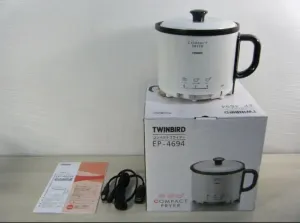 EP-4694PW Twin Bird Compact Electric Fryer Pearl White for Home 100V EP-4694PW