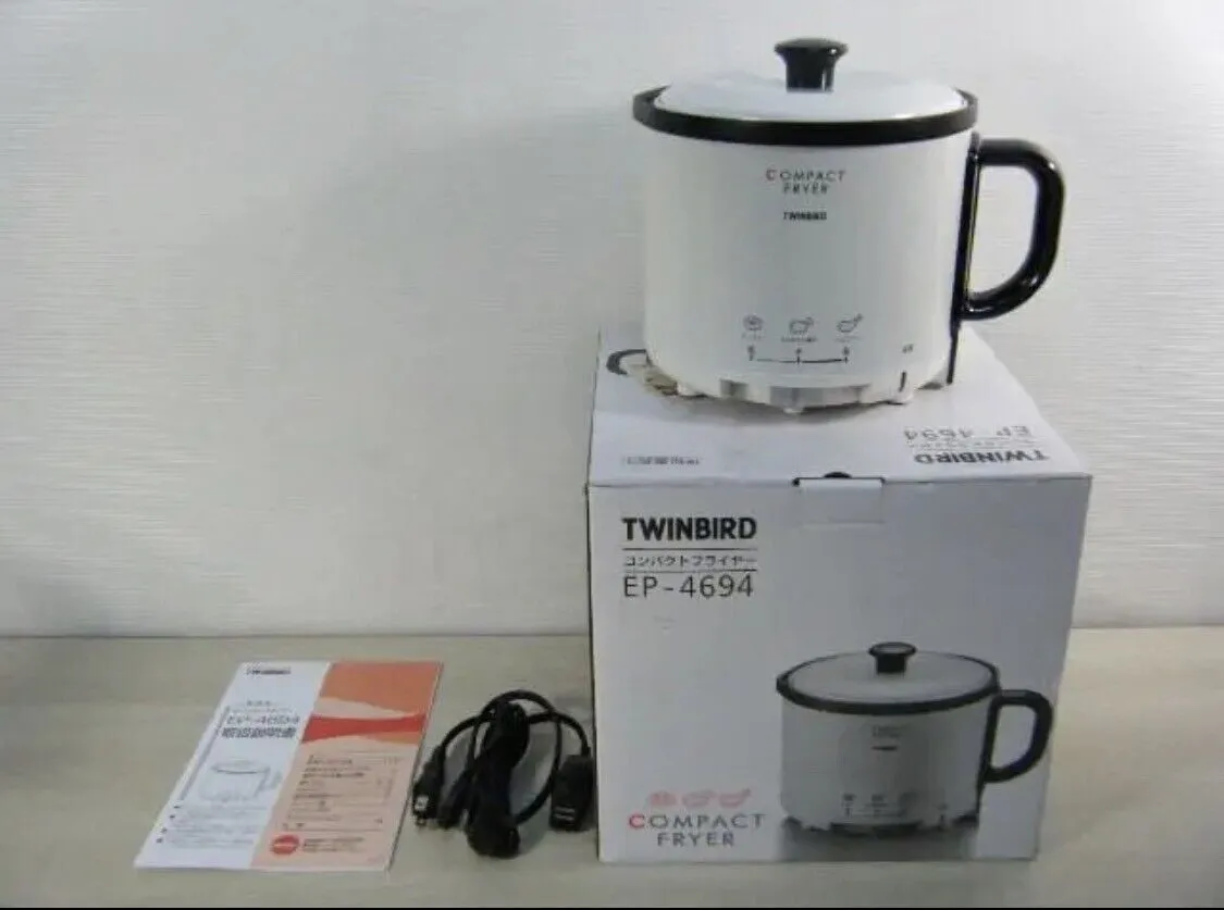 EP-4694PW Twin Bird Compact Electric Fryer Pearl White for Home 100V EP-4694PW