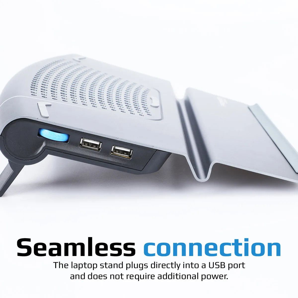 Ergonomic Multi-Level Aluminium Laptop Cooling Stand with Dual USB Ports