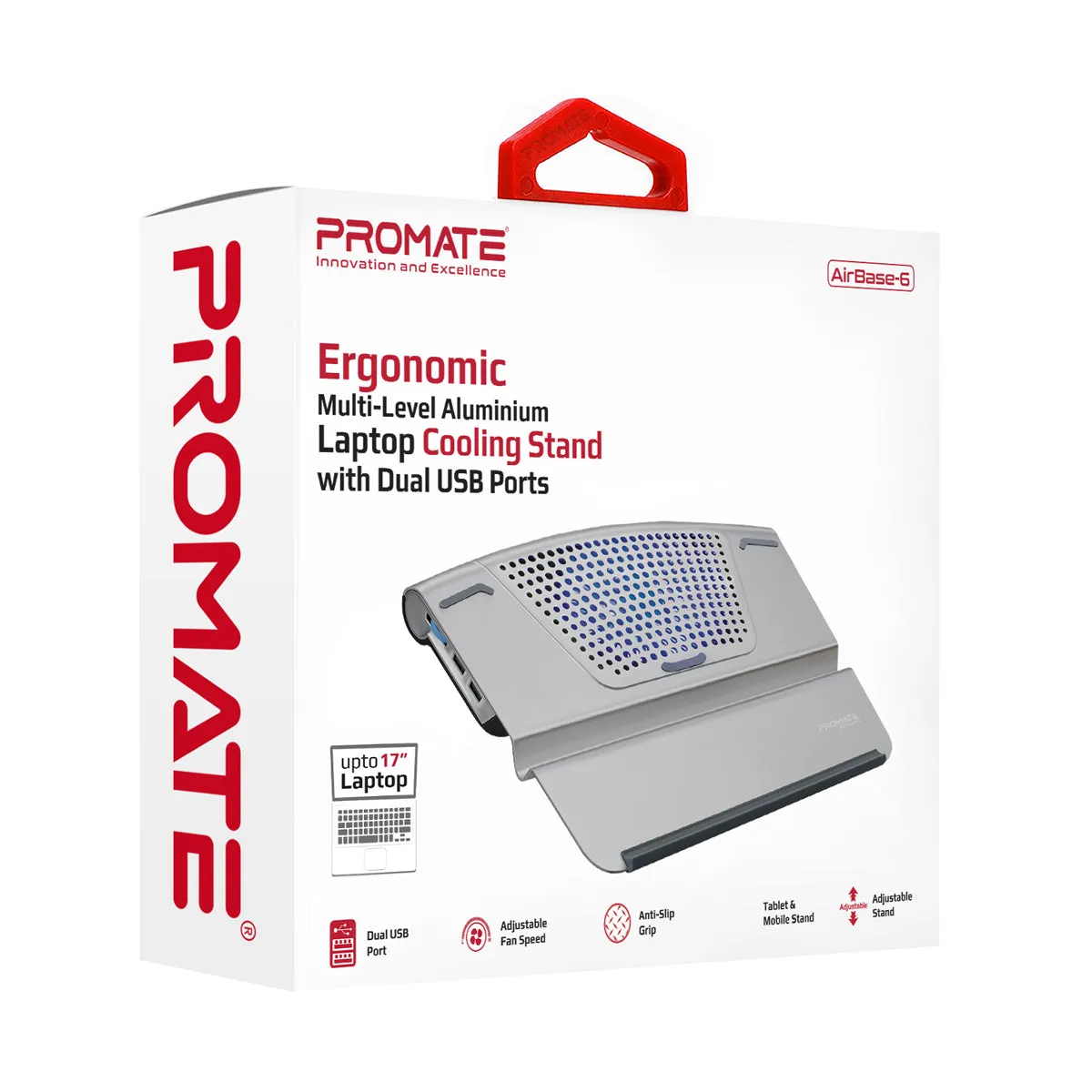 Ergonomic Multi-Level Aluminium Laptop Cooling Stand with Dual USB Ports