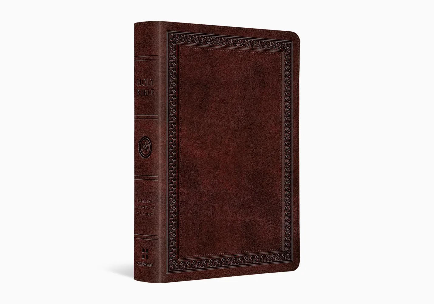 ESV Large Print Compact Bible (Trutone, Mahogany, Border Design)