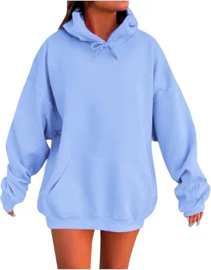 Fall Hooded Sweatshirts for Women 2025 Trendy Womens Oversized Hoodies Winter Cute Drawstring Pullover Sweatshirts