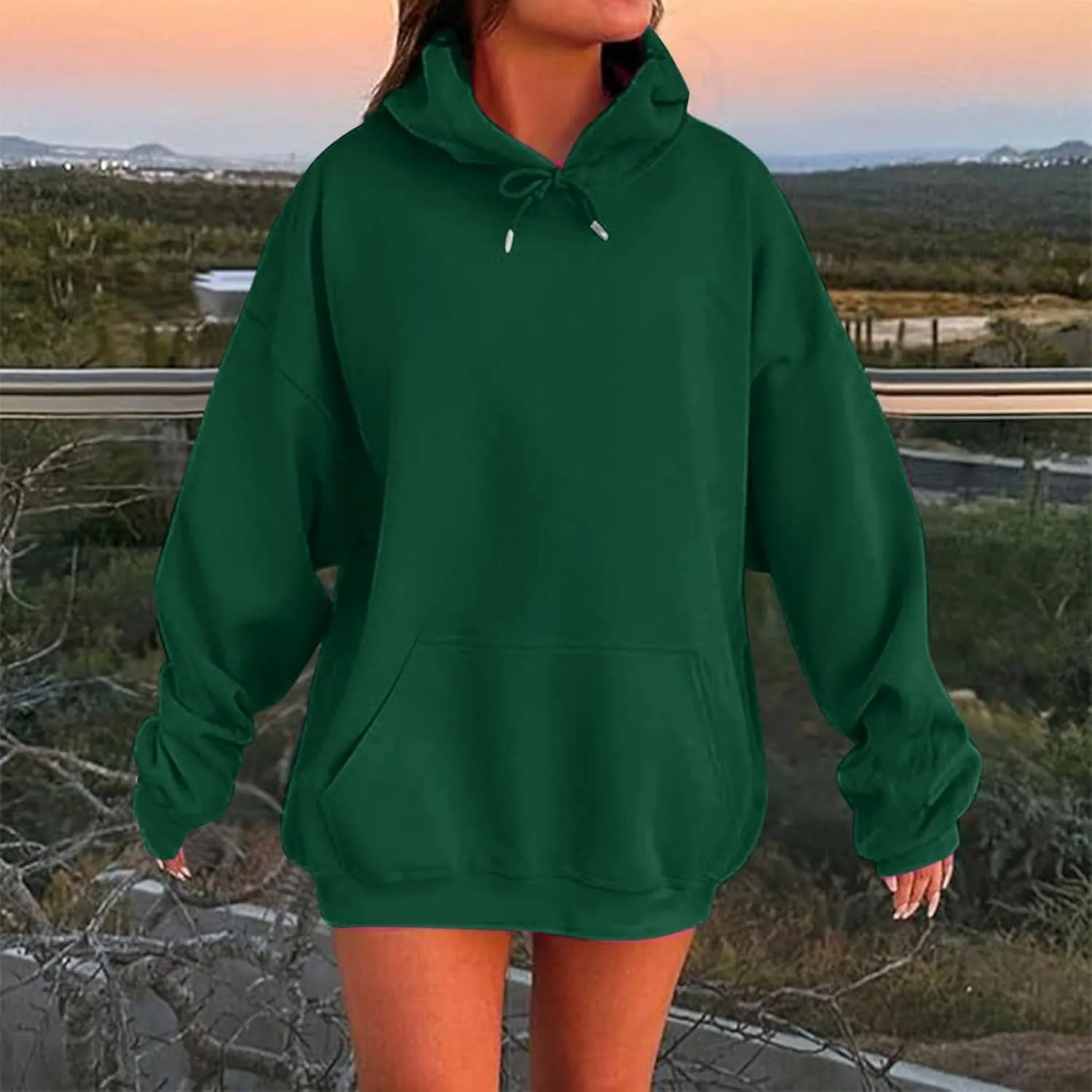Fall Hooded Sweatshirts for Women 2025 Trendy Womens Oversized Hoodies Winter Cute Drawstring Pullover Sweatshirts