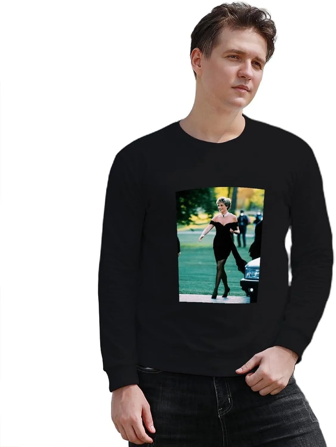 Fashion Long Sleeve Graphic Tees Shirt, Athletic Crew Neck T-Shirts for Men