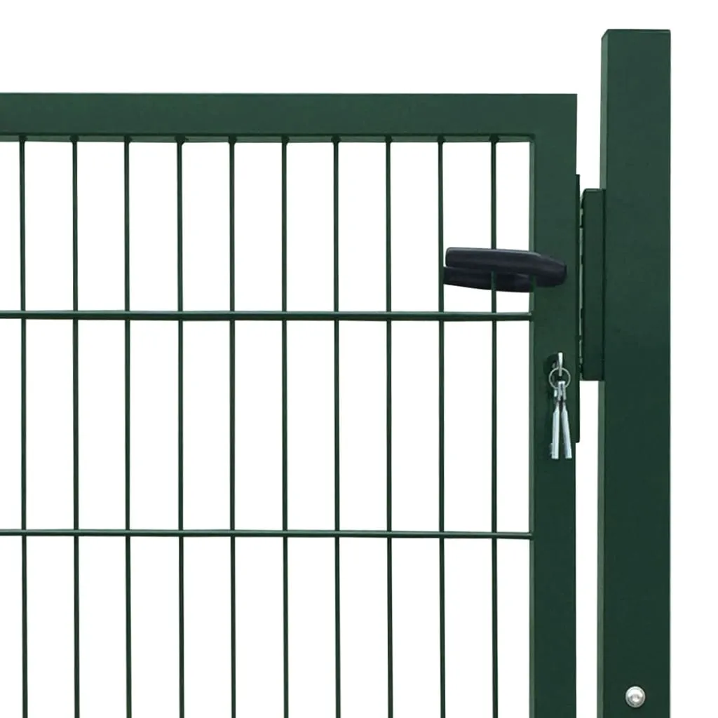 Fence Gate Steel Green 105x150 cm