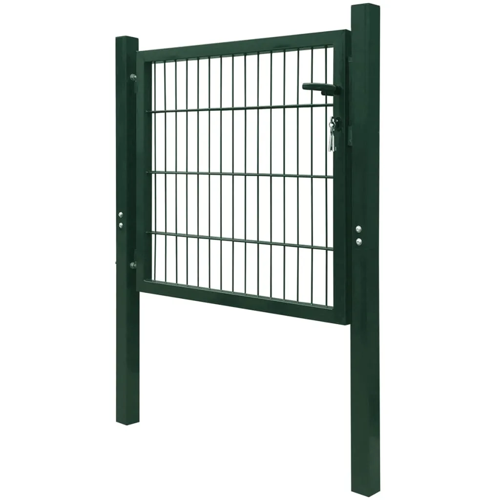 Fence Gate Steel Green 105x150 cm