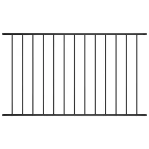 Fence Panel Powder-coated Steel 1.7x1.25 m Black