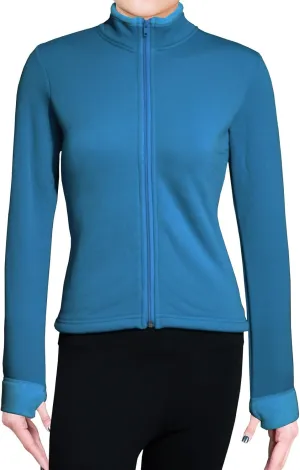 Figure Skating Polar Fleece Fitted Jackets by Polartec J1010 (Teal, Child Medium)