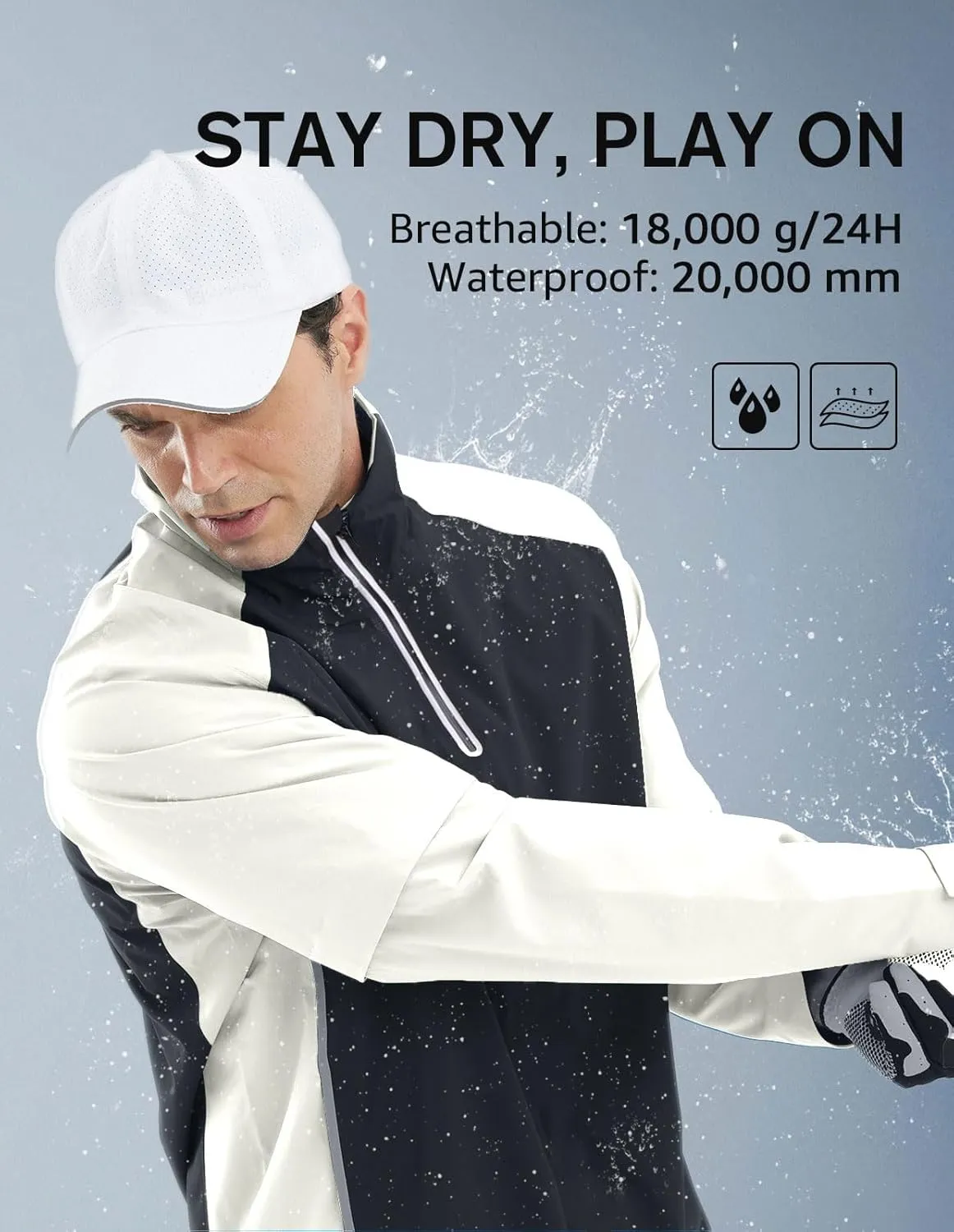 fit space Waterproof Golf Rain Suits for Men Performance Rain Jackets and Pants for All Sports