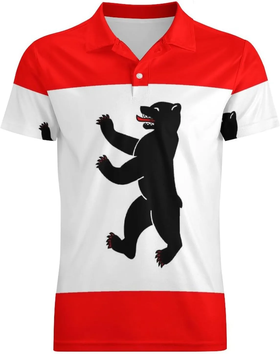 Flag of Berlin Germany Classic Polo Shirts for Men Quick Dry Short Sleeve Fit Golf Tees Casual Tops