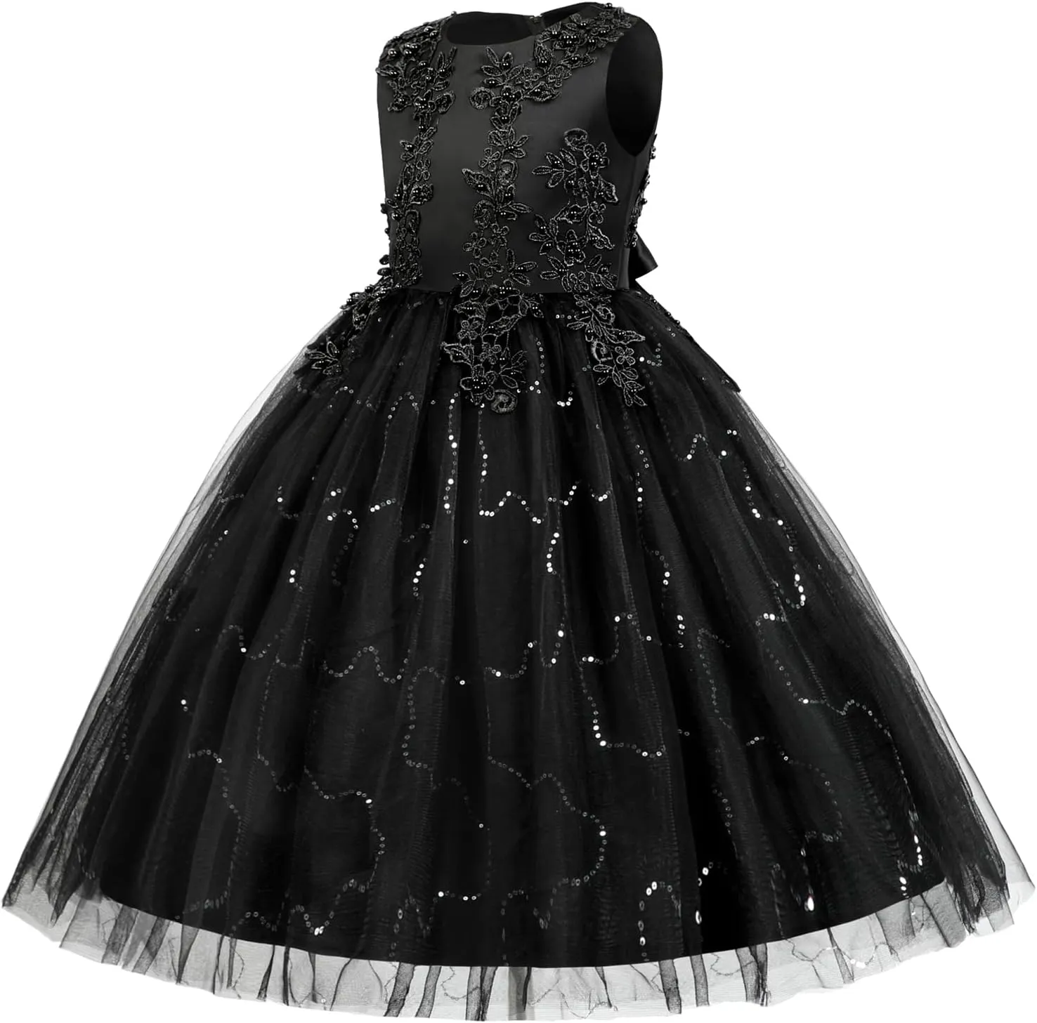 Flower Girls Embroidery Lace Bridesmaid Dress Beaded Wedding Pageant Party Princess Communion Floor Length Boho Dance Gown