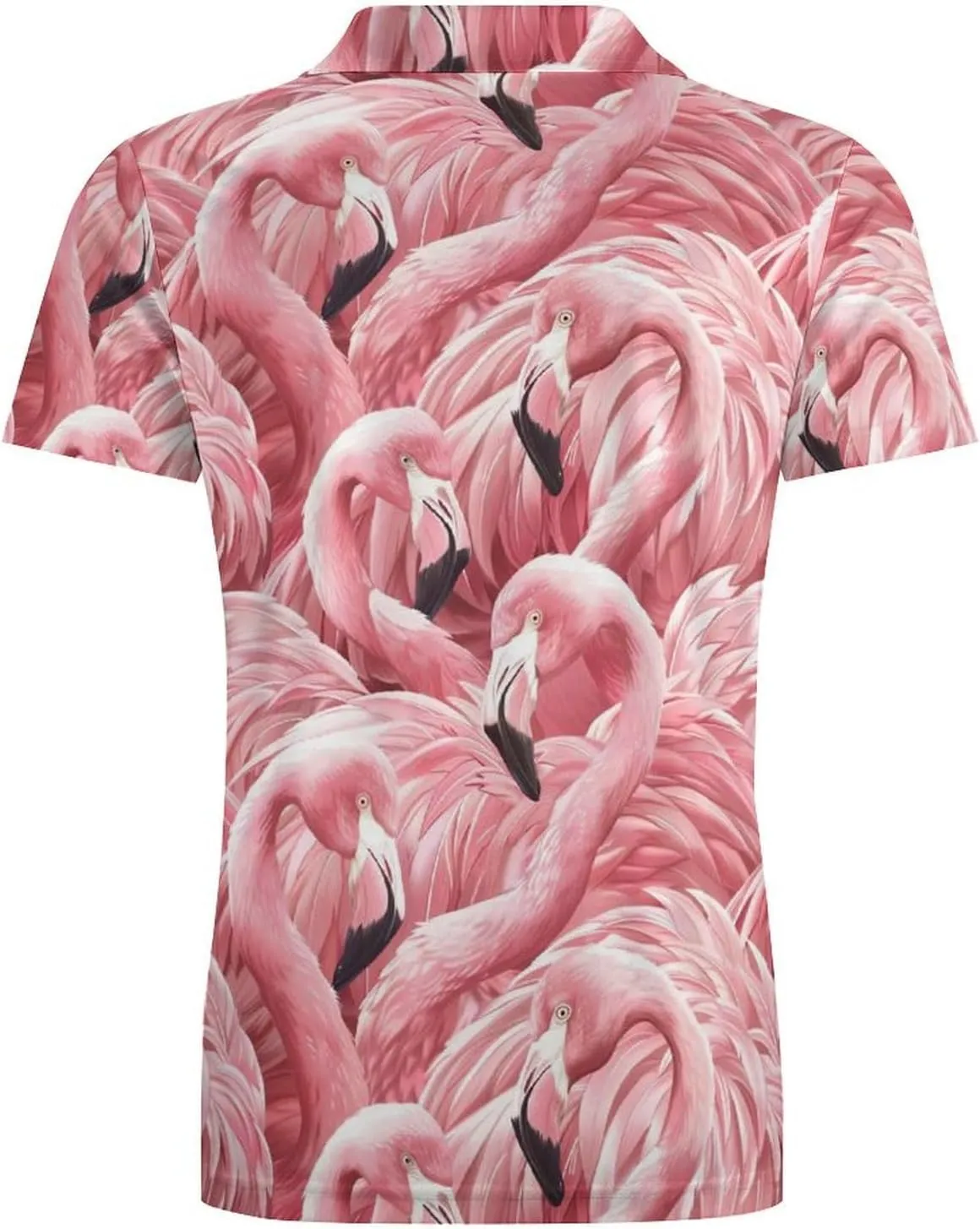 Fluffy Flamingos Classic Polo Shirts for Men Quick Dry Short Sleeve Fit Golf Tees Casual Tops