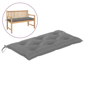 Garden Bench Cushion Grey 100x50x7 cm Fabric