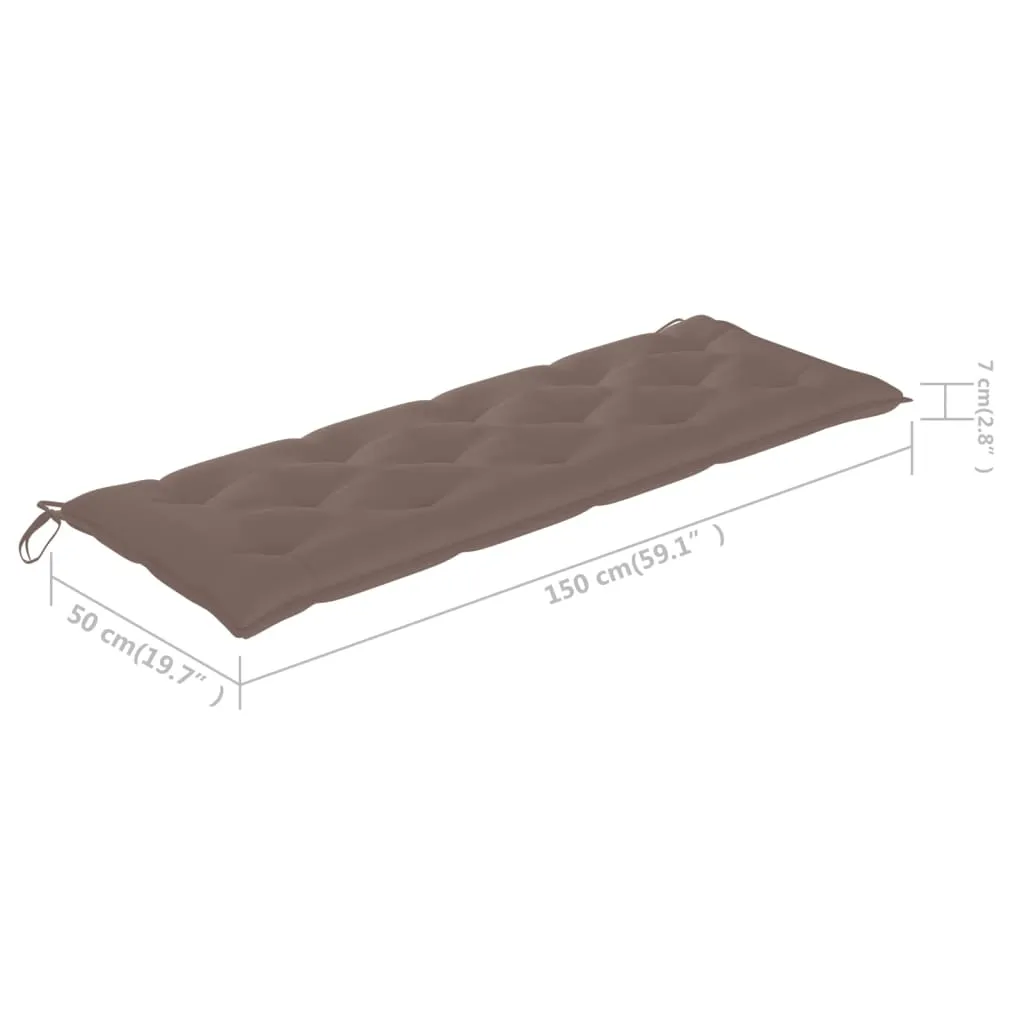 Garden Bench Cushion Taupe 150x50x7 cm Fabric