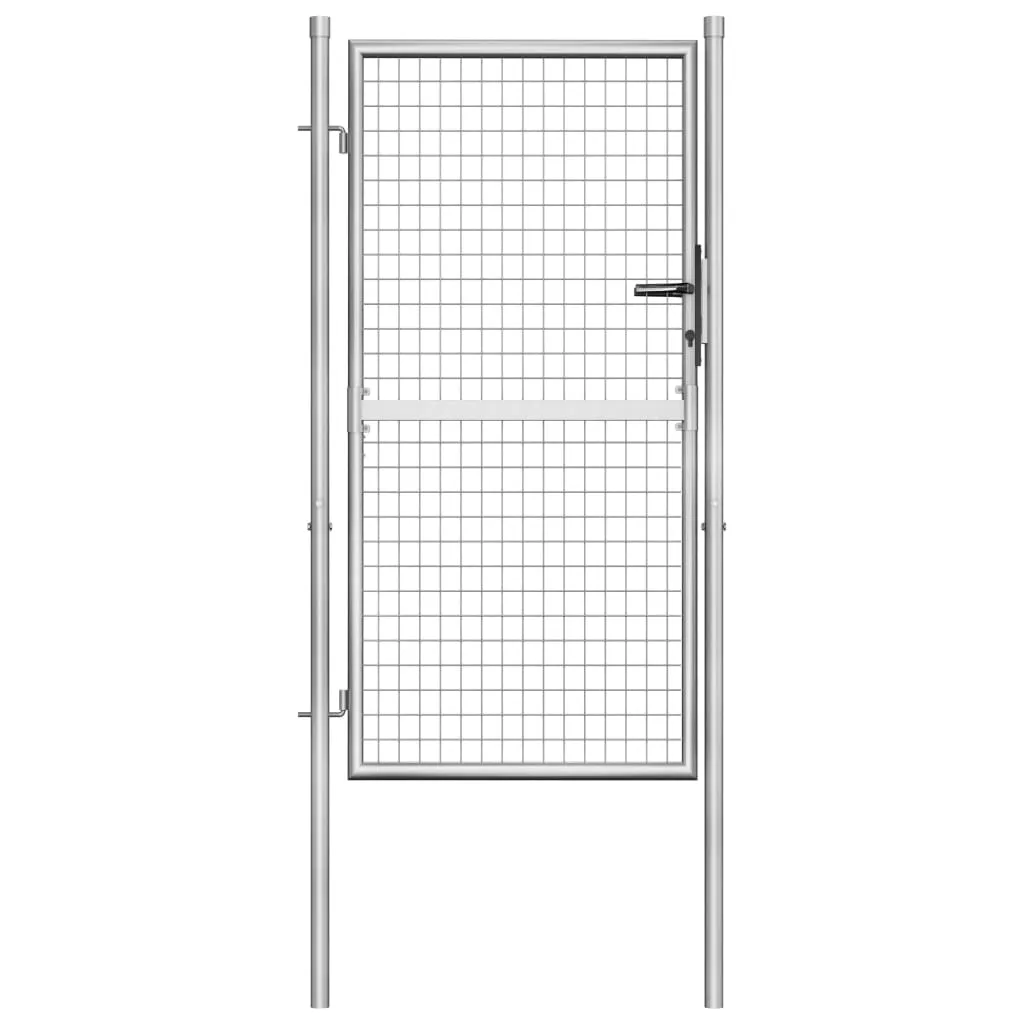 Garden Gate Galvanised Steel 105x200 cm Silver