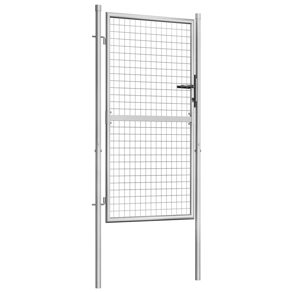 Garden Gate Galvanised Steel 105x200 cm Silver