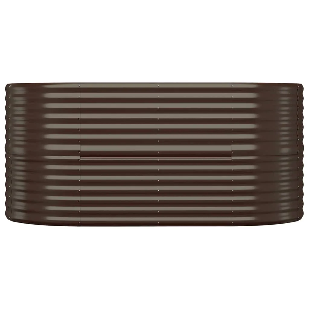 Garden Planter Powder-coated Steel 152x80x68 cm Brown
