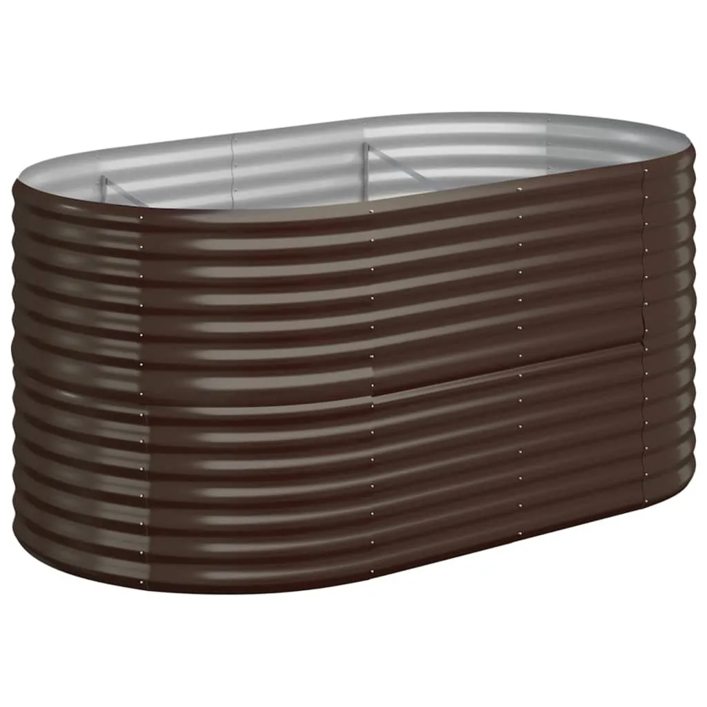 Garden Planter Powder-coated Steel 152x80x68 cm Brown