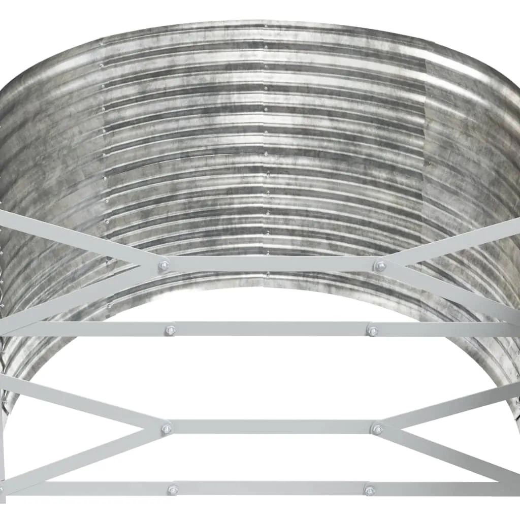 Garden Planter Powder-coated Steel 507x100x68 cm Silver