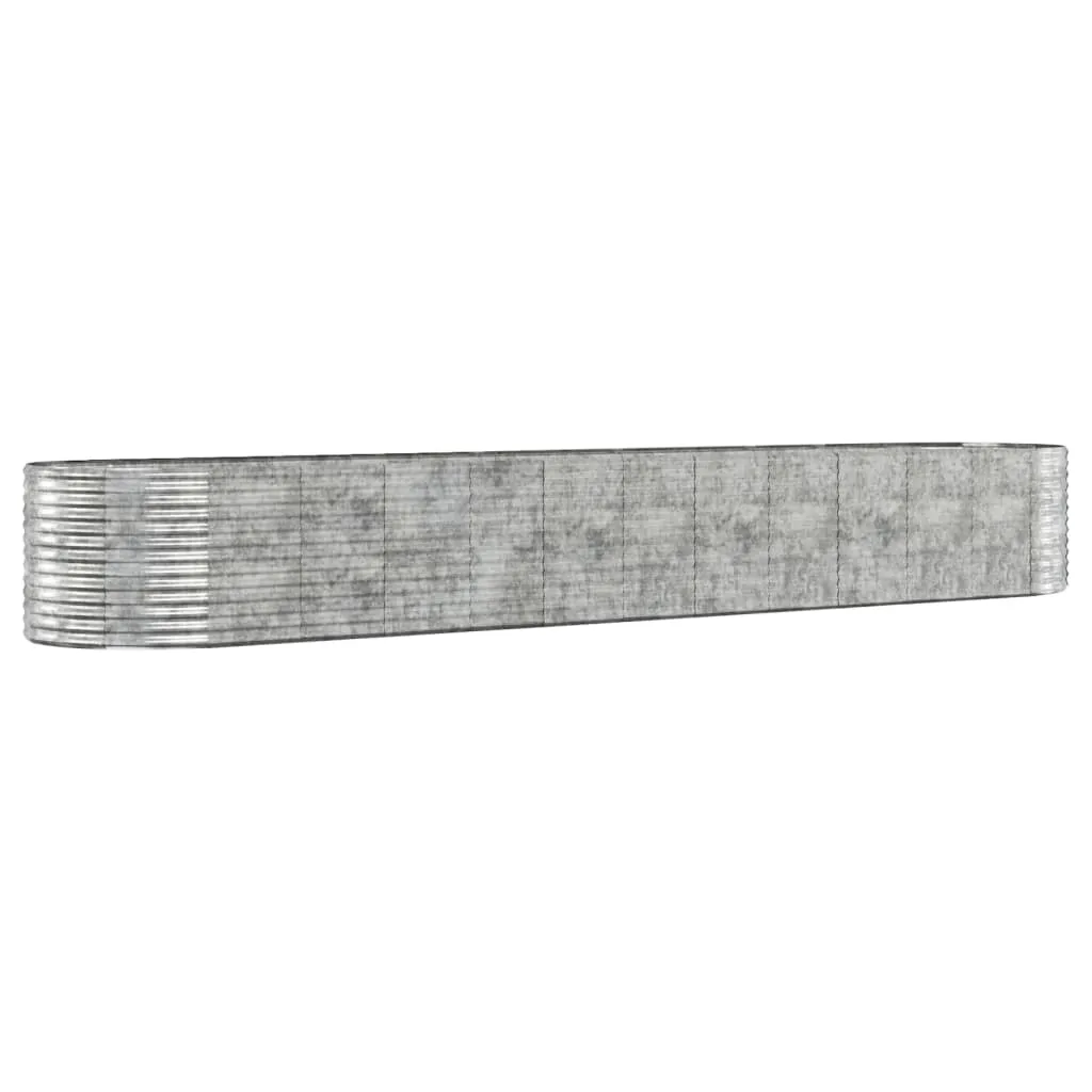Garden Planter Powder-coated Steel 507x100x68 cm Silver