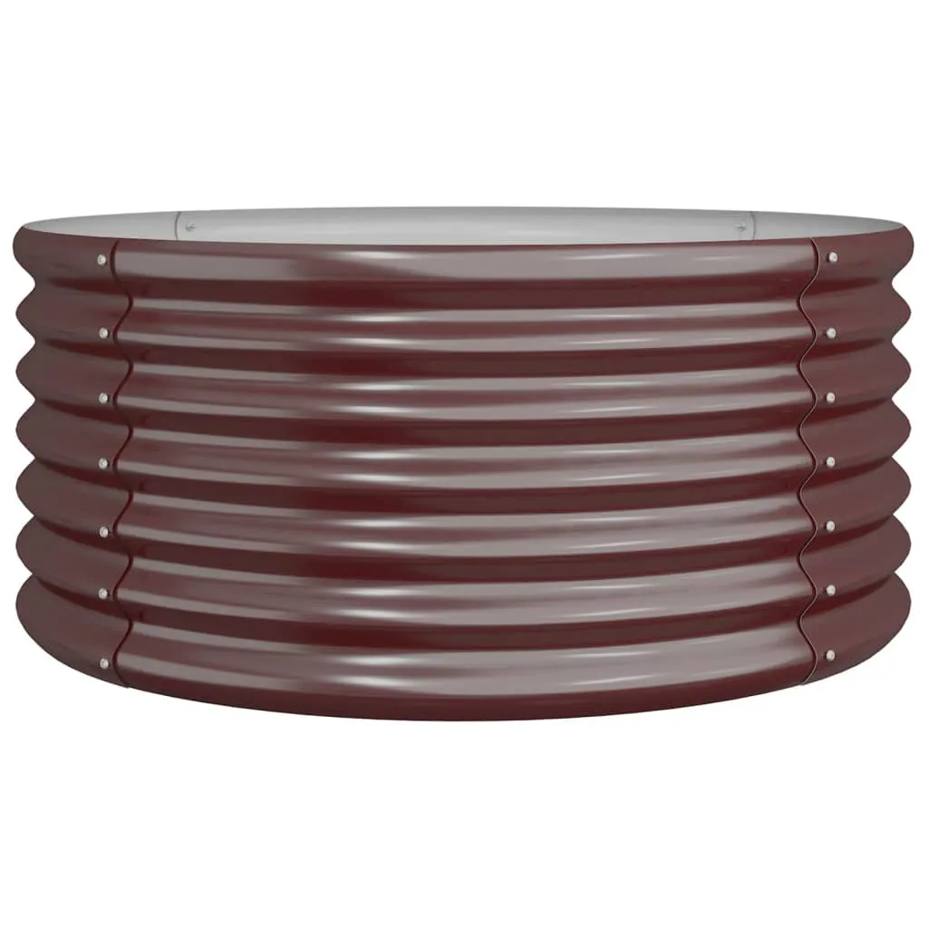 Garden Planter Powder-coated Steel 80x80x36 cm Brown
