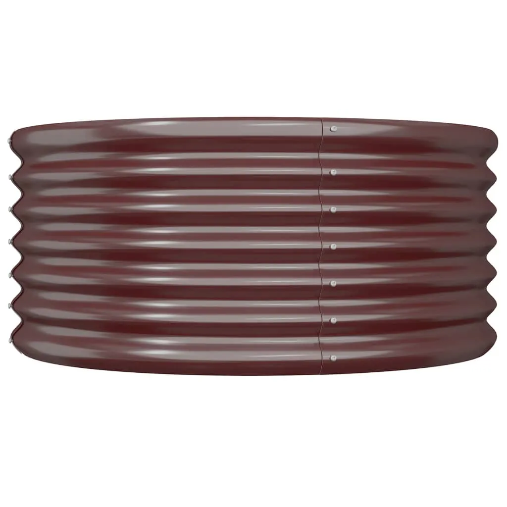 Garden Planter Powder-coated Steel 80x80x36 cm Brown