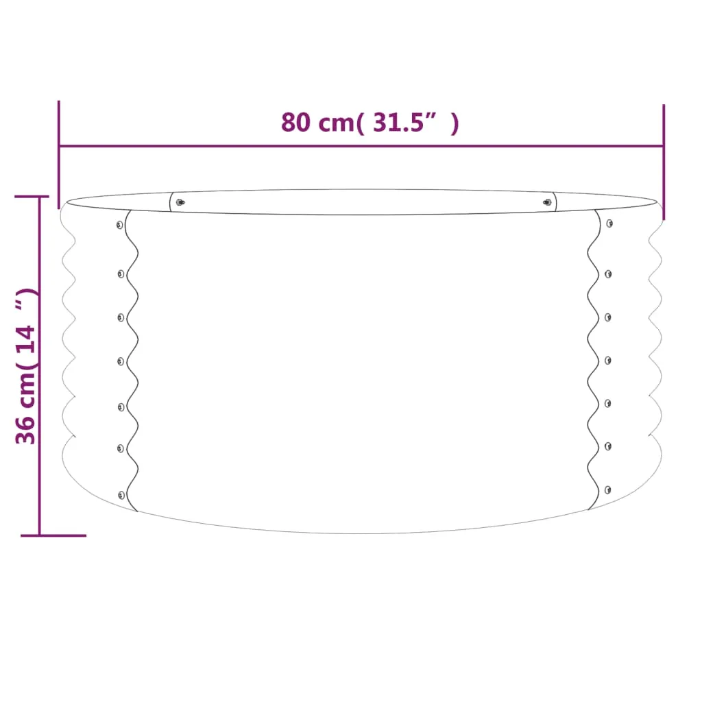 Garden Planter Powder-coated Steel 80x80x36 cm Brown