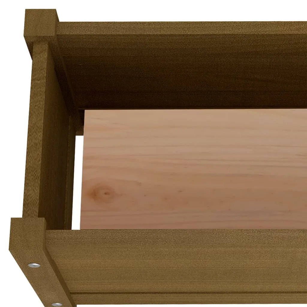 Garden Planters 2 pcs Honey Brown 60x31x31 cm Solid Pinewood