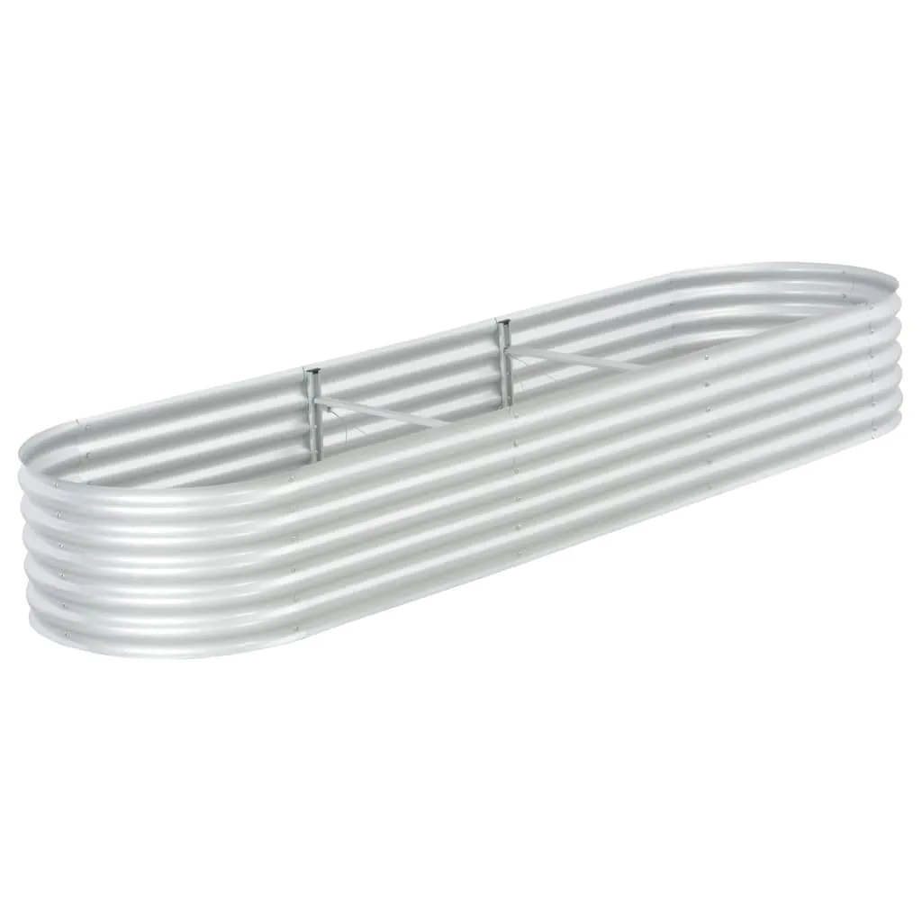 Garden Raised Bed 320x80x44 cm Galvanised Steel Silver