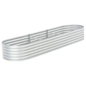 Garden Raised Bed 320x80x44 cm Galvanised Steel Silver