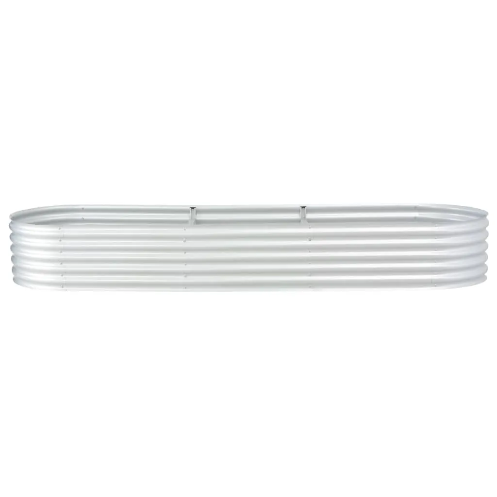 Garden Raised Bed 320x80x44 cm Galvanised Steel Silver