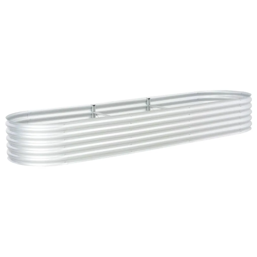Garden Raised Bed 320x80x44 cm Galvanised Steel Silver