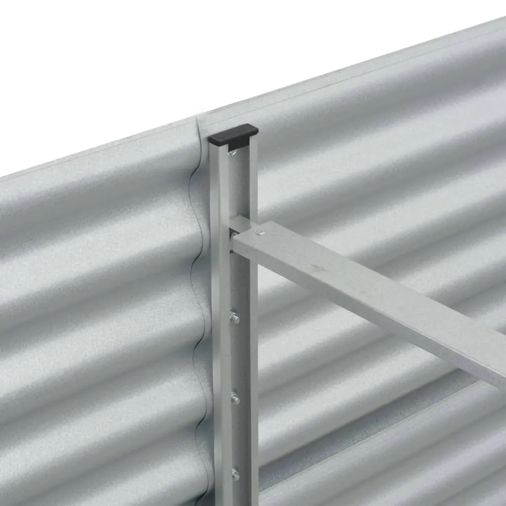 Garden Raised Bed 320x80x44 cm Galvanised Steel Silver