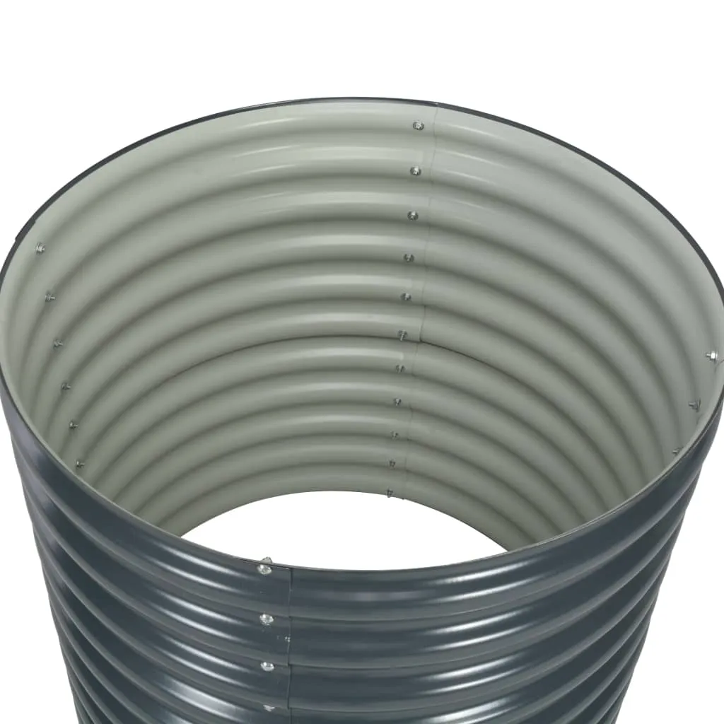 Garden Raised Bed 80x80x81 cm Galvanised Steel Grey