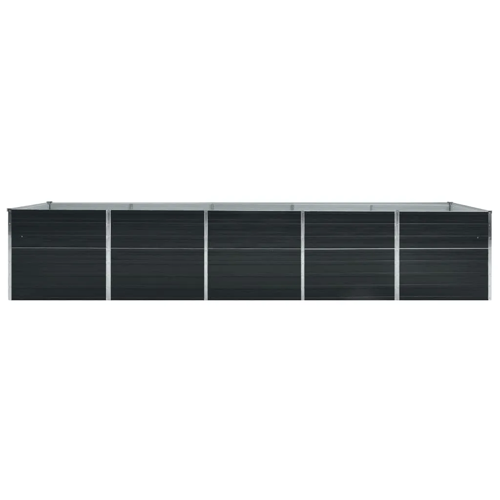 Garden Raised Bed Galvanised Steel 400x80x77 cm Anthracite