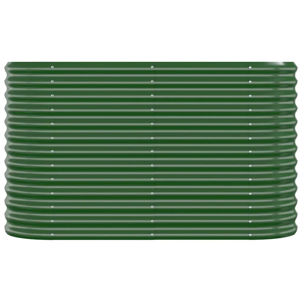 Garden Raised Bed Powder-coated Steel 114x40x68 cm Green